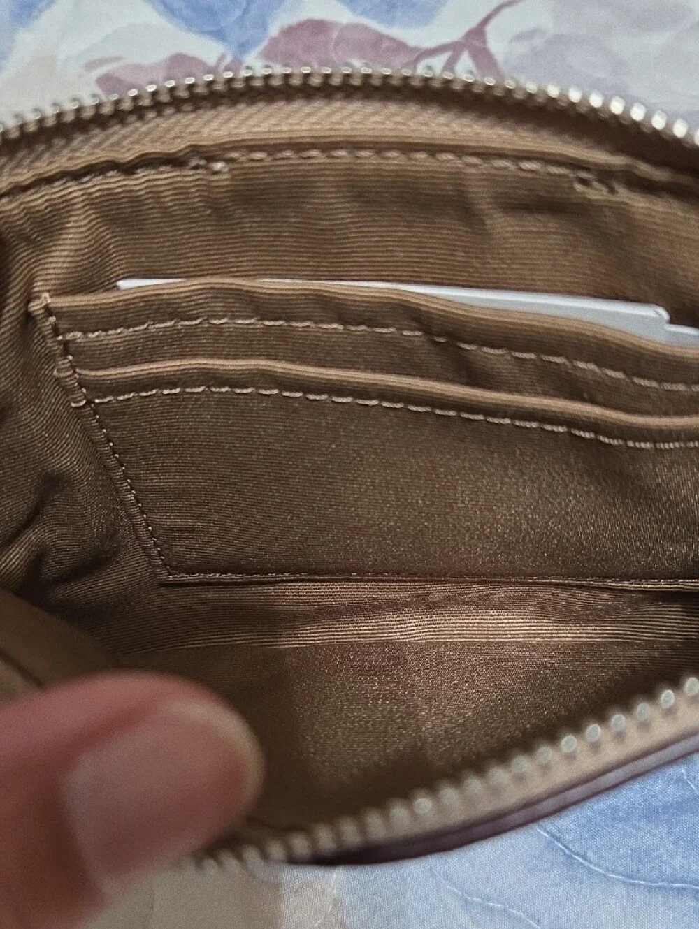 NWT Coach Beige/Tan Signature Wristlet Clutch
